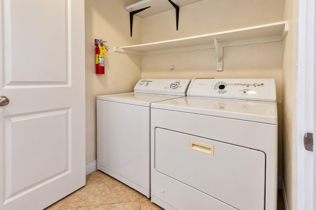 Compact Laundry Nook with Shelving- Hillpoints Green Valley Henderson NV