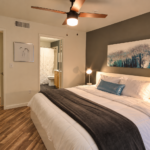 Cozy Modern Bedroom with Warm Lighting- Spectrum 140 Henderson NV