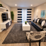 Contemporary Living Room with Bold Stripes
