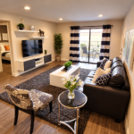 Cozy Modern Living Room with Floral Accent