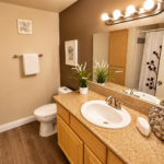 Warm Modern Bathroom with Botanical Accents