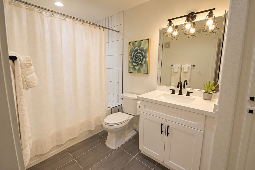 Warm Modern Bathroom Interior