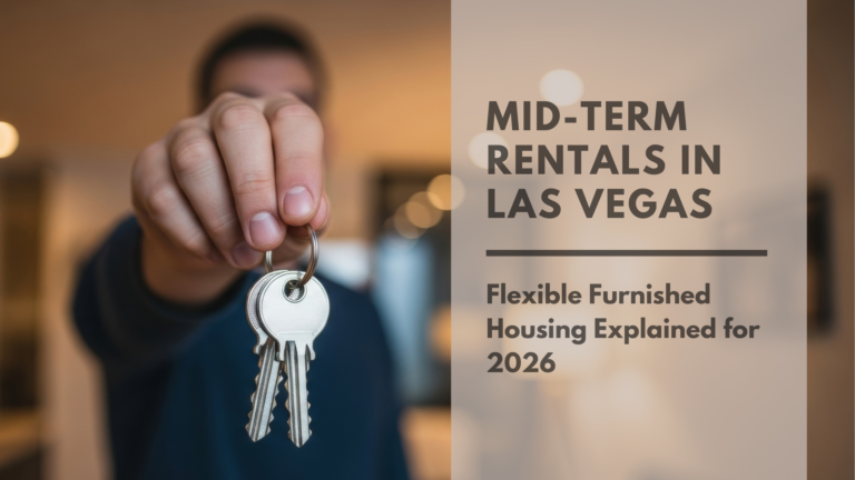 Person holding apartment keys symbolizing mid-term rentals in Las Vegas with flexible furnished housing